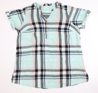 Yours Women’s Multicoloured Check Tunic Blouse UK 18 Viscose