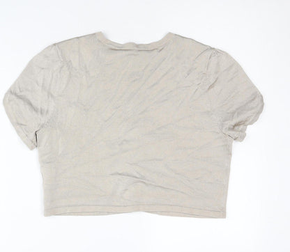 Fenn Wright Manson Women’s Beige Cardigan Size 12 Short Sleeve Knit