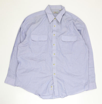Target Men's Blue Long Sleeve Button-Up Shirt Size L 42in Regular Fit