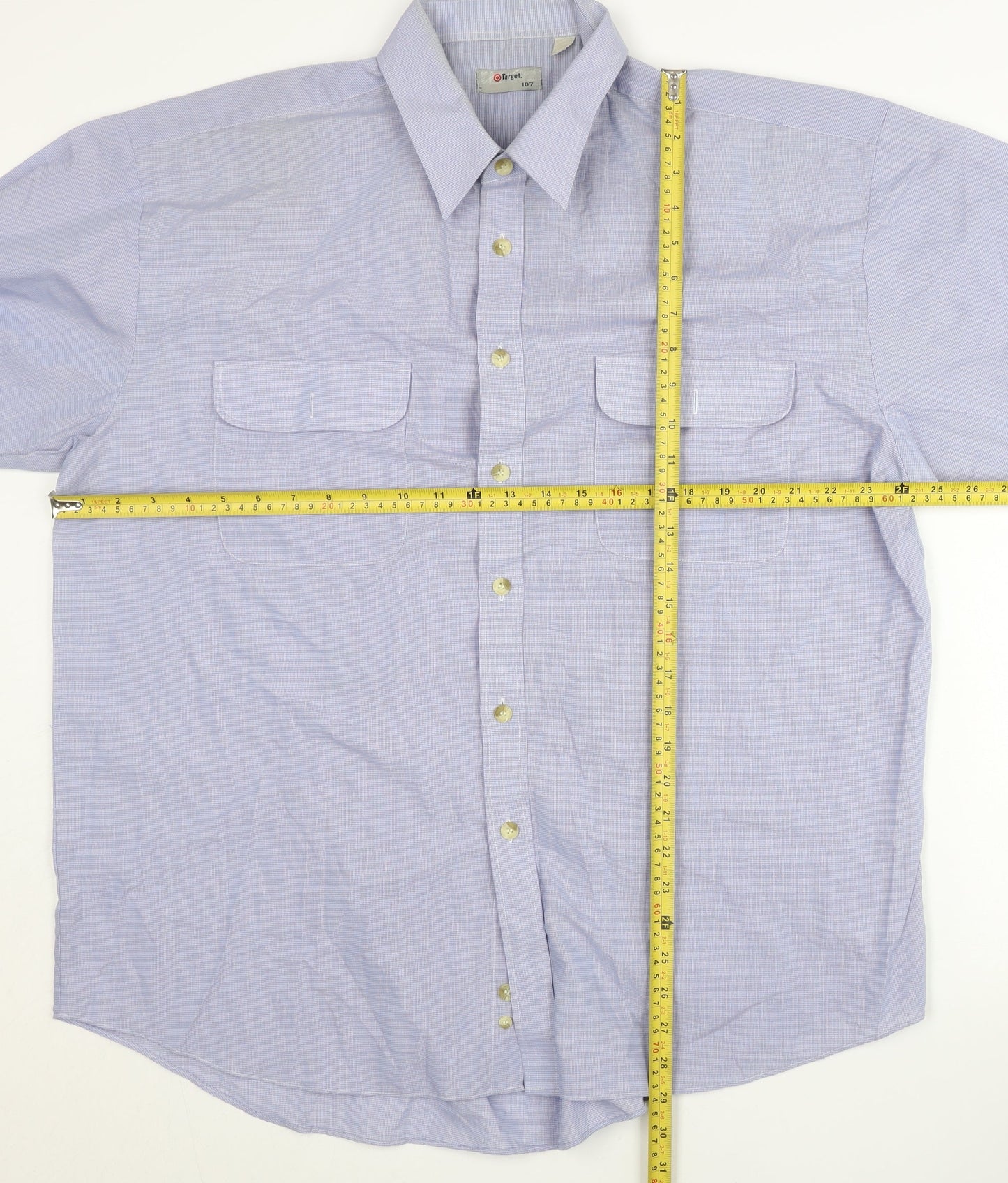 Target Men's Blue Long Sleeve Button-Up Shirt Size L 42in Regular Fit