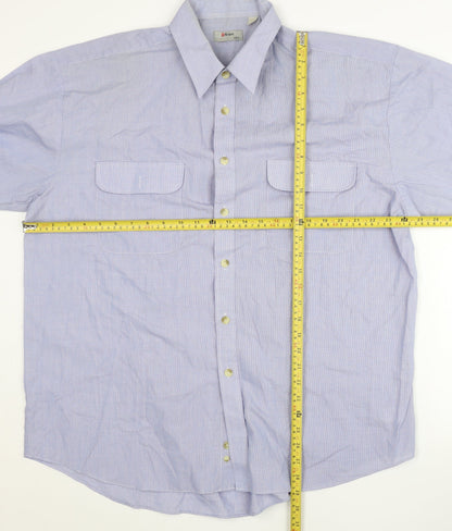 Target Men's Blue Long Sleeve Button-Up Shirt Size L 42in Regular Fit