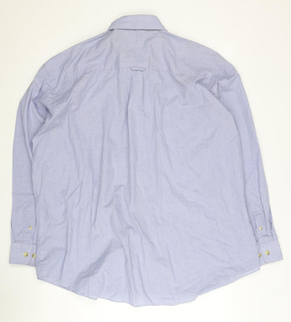 Target Men's Blue Long Sleeve Button-Up Shirt Size L 42in Regular Fit