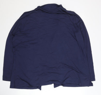 David Nieper Womens Blue Long Sleeve Cardigan UK 22 Modal Blend