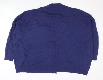 Womens UK Size S United Colors of Benetton Blue Cardigan Jumper