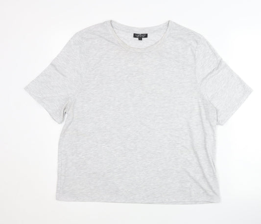 Womens UK Size 18 Topshop Grey Basic T-Shirt
