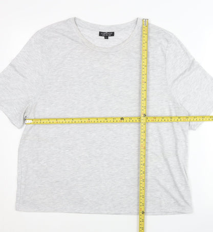 Womens UK Size 18 Topshop Grey Basic T-Shirt