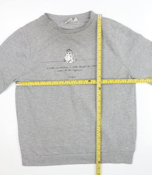 Womens UK Size 10/12 Disney Grey Pullover Sweatshirt