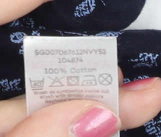 Bonmarché Women’s Blue Floral Cotton Sleeveless Blouse Size 14