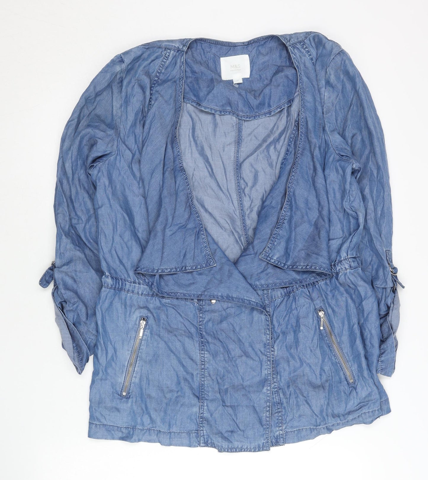 Womens UK Size 14 Marks and Spencer Blue Tunic Blouse