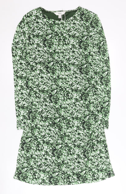Marks and Spencer Women’s Green Shift Dress Size 10 Knee Length Long Sleeve