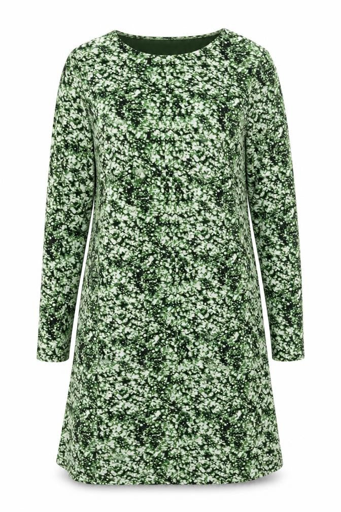 Marks and Spencer Women’s Green Shift Dress Size 10 Knee Length Long Sleeve