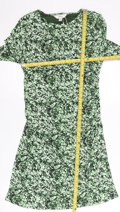 Marks and Spencer Women’s Green Shift Dress Size 10 Knee Length Long Sleeve