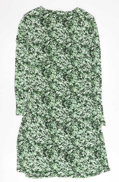 Marks and Spencer Women’s Green Shift Dress Size 10 Knee Length Long Sleeve