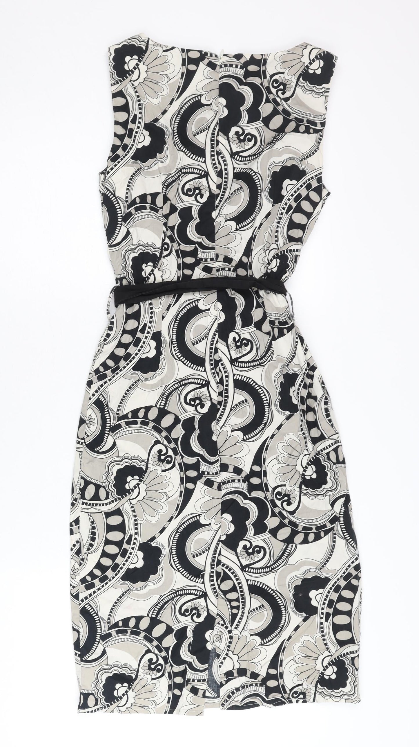 H&M Women’s Black White Geometric Sheath Dress Size 6