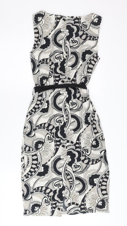 H&M Women’s Black White Geometric Sheath Dress Size 6