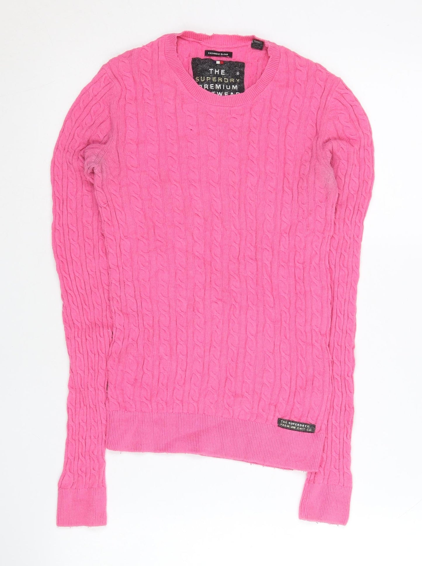 Womens UK Size 2XS Superdry Pink Pullover Jumper