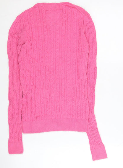 Womens UK Size 2XS Superdry Pink Pullover Jumper
