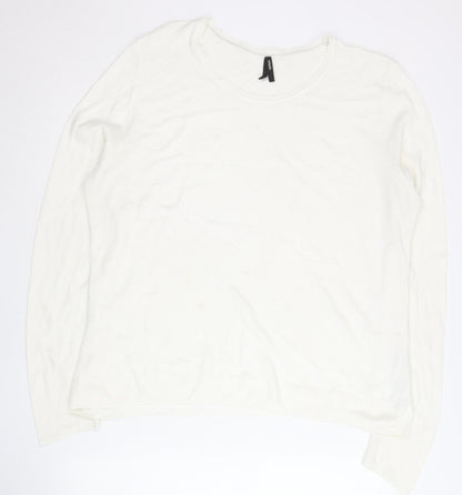 DeFacto Women’s White 7XL Pullover Jumper Round Neck Knit