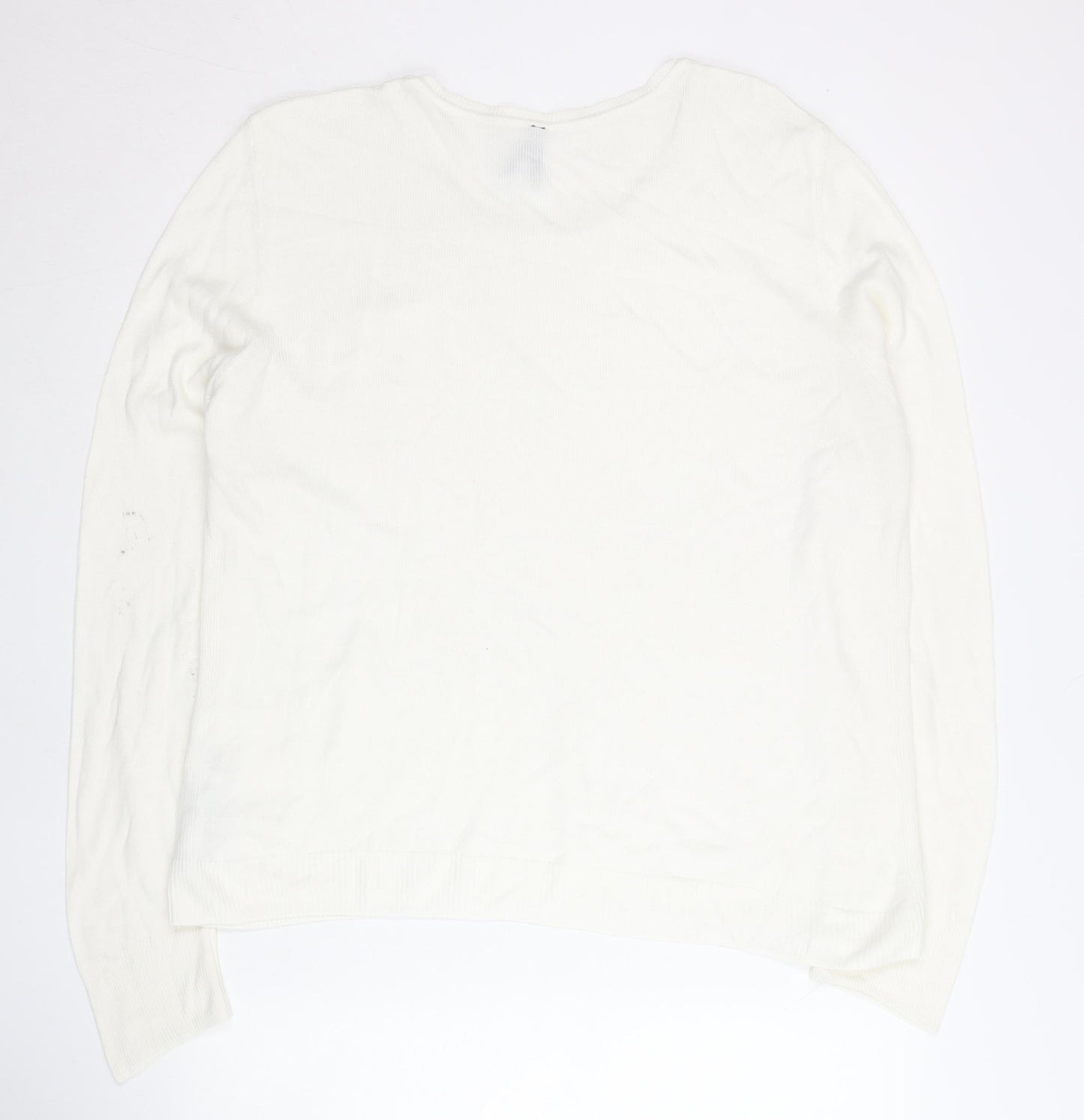 DeFacto Women’s White 7XL Pullover Jumper Round Neck Knit