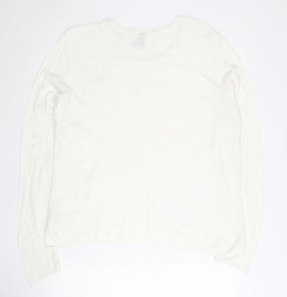 DeFacto Women’s White 7XL Pullover Jumper Round Neck Knit