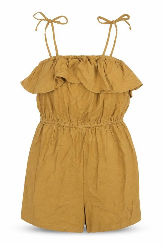 Pieces Women’s Brown XS Sleeveless Ruffle Strap Playsuit Summer Casual