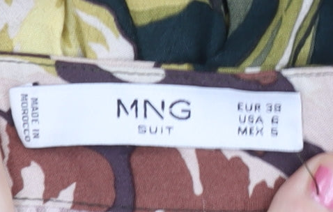 MNG Women’s Multicoloured Floral A-Line Midi Skirt Size 10 Viscose