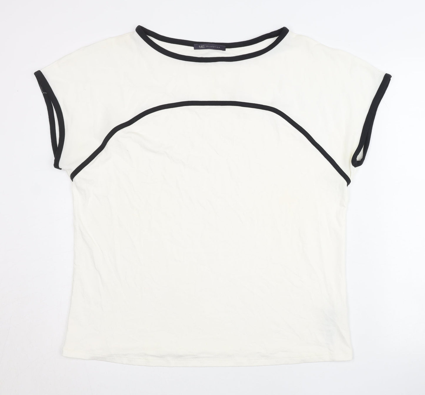 Womens UK Size 16 Marks and Spencer White Basic T-Shirt