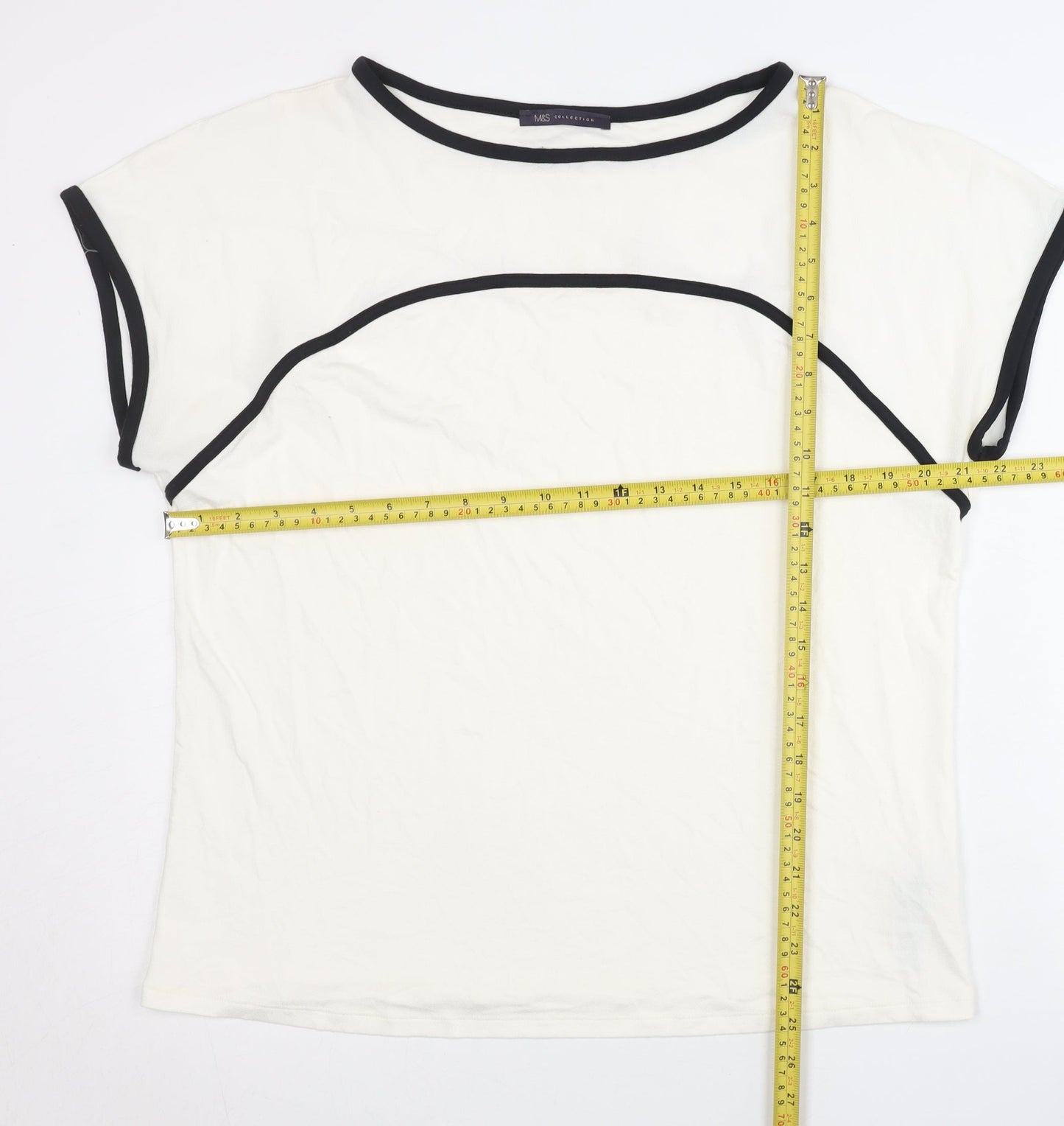 Womens UK Size 16 Marks and Spencer White Basic T-Shirt