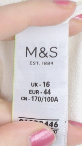 Womens UK Size 16 Marks and Spencer White Basic T-Shirt