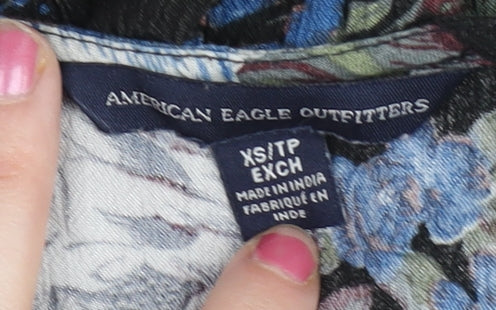 American Eagle Outfitters Women’s Black XS Floral Skater Dress