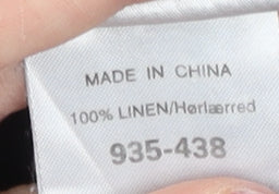 Next Womens Black Linen Embroidered Floral A-Line Skirt UK 14