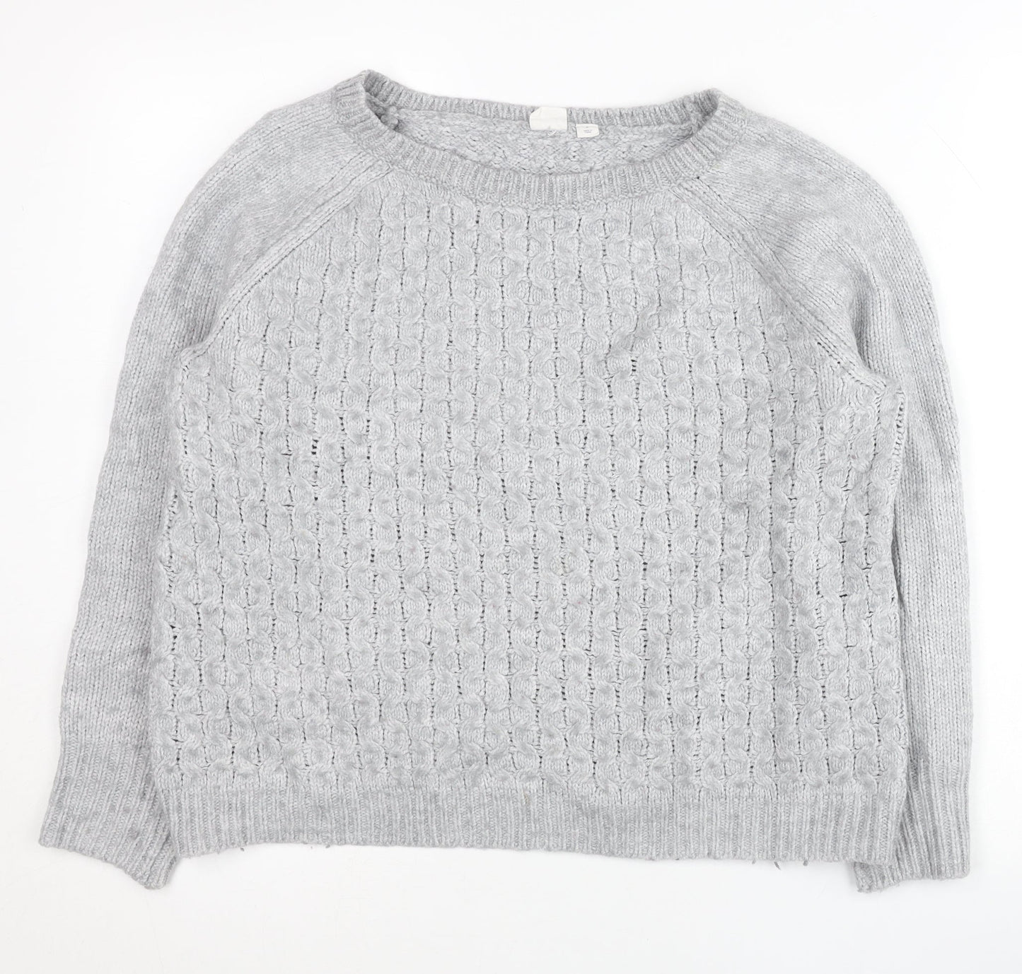 GAP Women’s Grey Cable-Knit Pullover Jumper Size S Long Sleeve