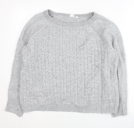 GAP Women’s Grey Cable-Knit Pullover Jumper Size S Long Sleeve