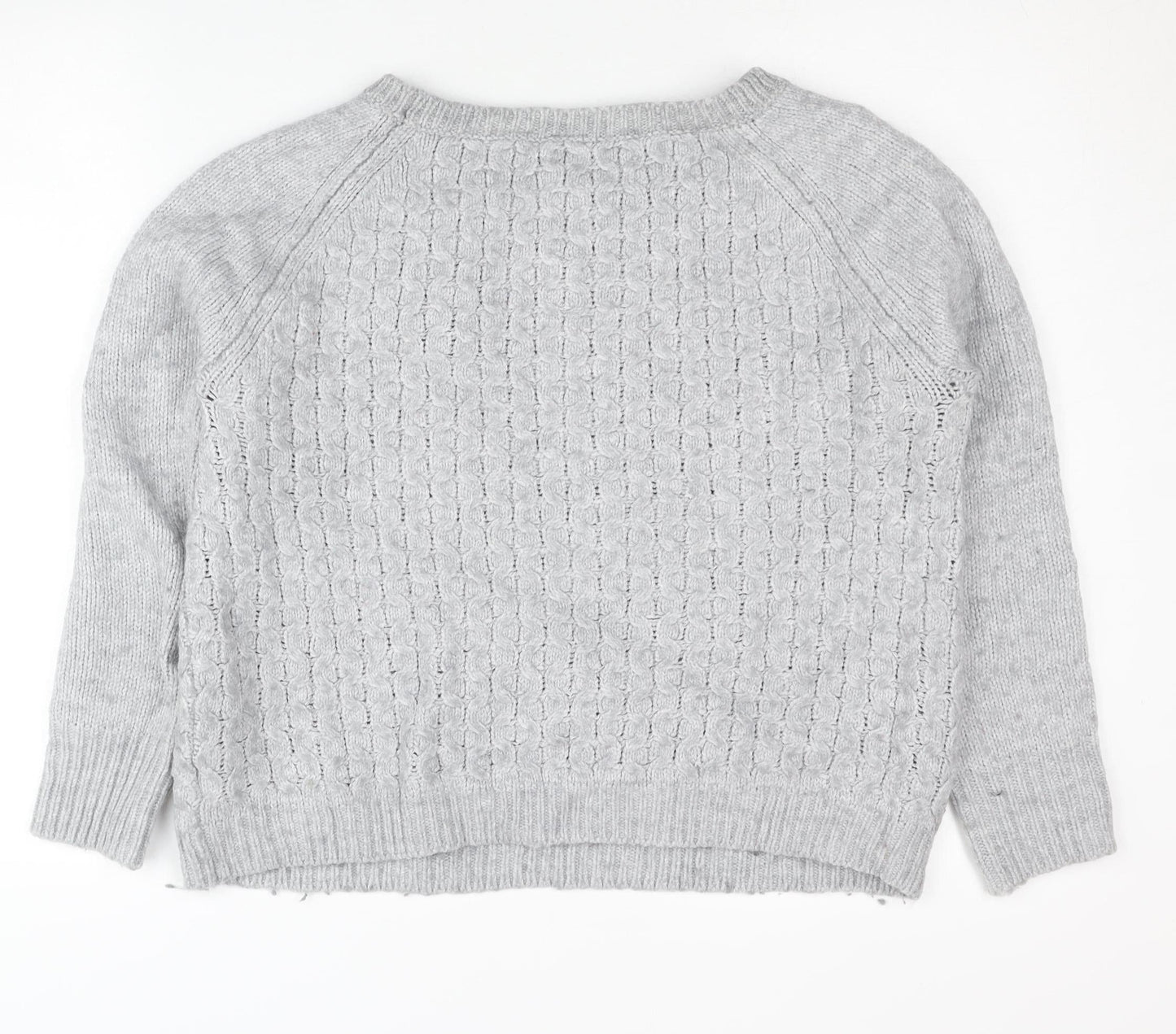 GAP Women’s Grey Cable-Knit Pullover Jumper Size S Long Sleeve