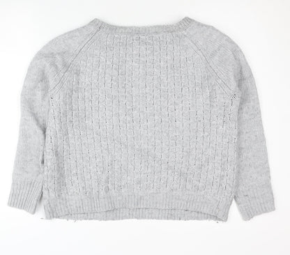 GAP Women’s Grey Cable-Knit Pullover Jumper Size S Long Sleeve