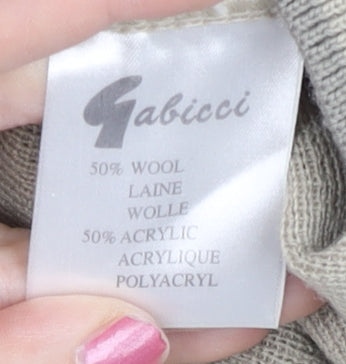 Gabicci Men’s Beige Wool Blend V-Neck Pullover Jumper Size M