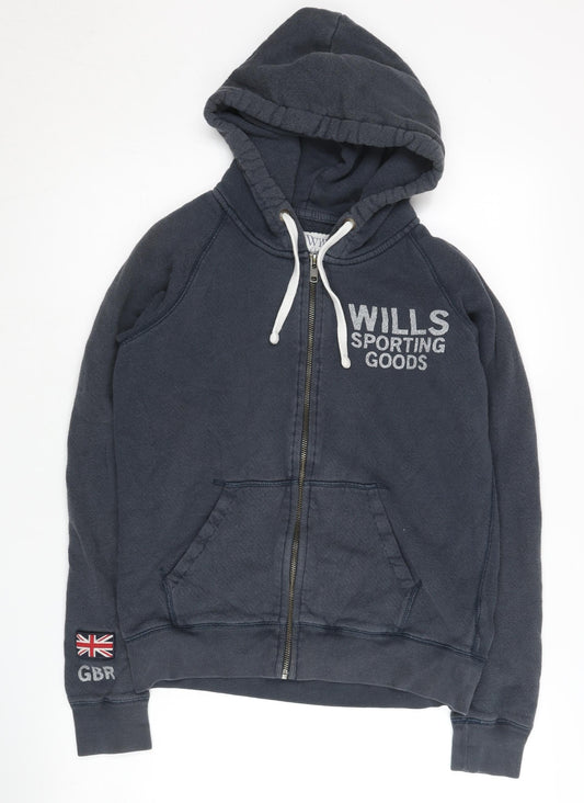 Womens UK Size 10 Jack Wills Blue Full Zip Hoodie