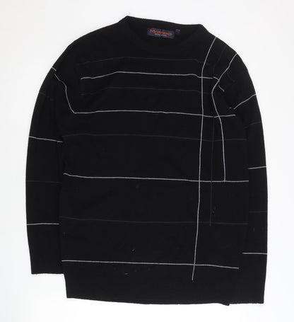 Matinee Men’s Black Striped Crew Neck Knit Jumper Size L
