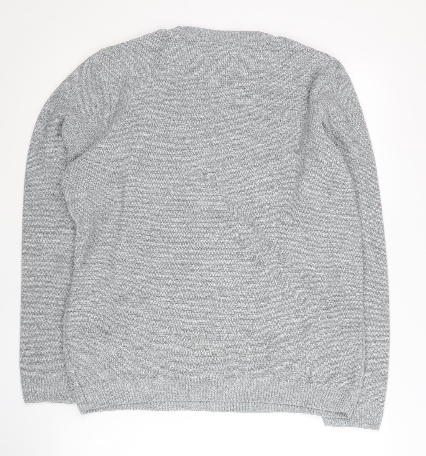 Topman Men's Grey Cable Knit Acrylic Jumper Size M Crew Neck Pullover