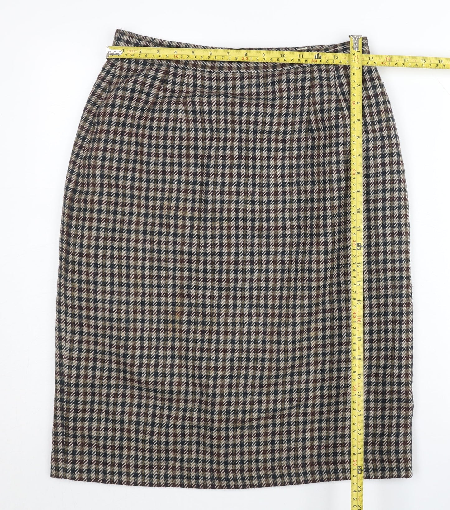 Debenhams Women’s Multicoloured Wool Blend Tweed Skirt Size 14