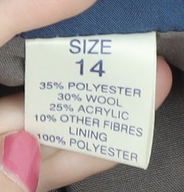 Debenhams Women’s Multicoloured Wool Blend Tweed Skirt Size 14