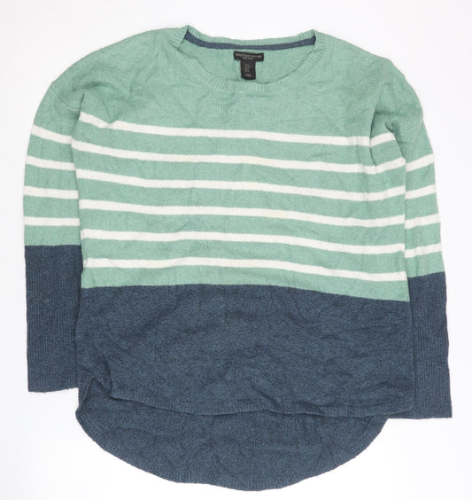 Christian Siriano Women’s Green Blue Striped Pullover Jumper M