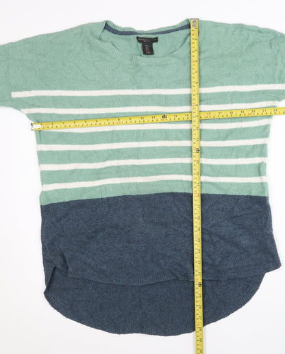 Christian Siriano Women’s Green Blue Striped Pullover Jumper M