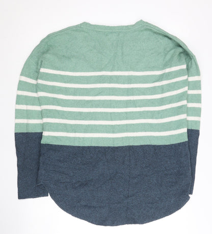 Christian Siriano Women’s Green Blue Striped Pullover Jumper M