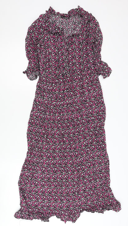 Nobody's Child Women's Multicoloured Floral Midi Dress UK 8