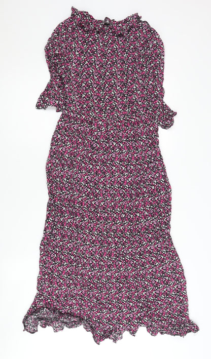 Nobody's Child Women's Multicoloured Floral Midi Dress UK 8