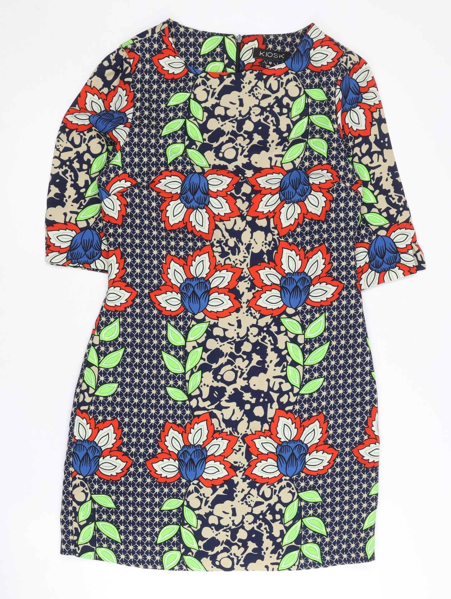 Kiosk Womens Multicoloured Floral Shift Dress Size 10
