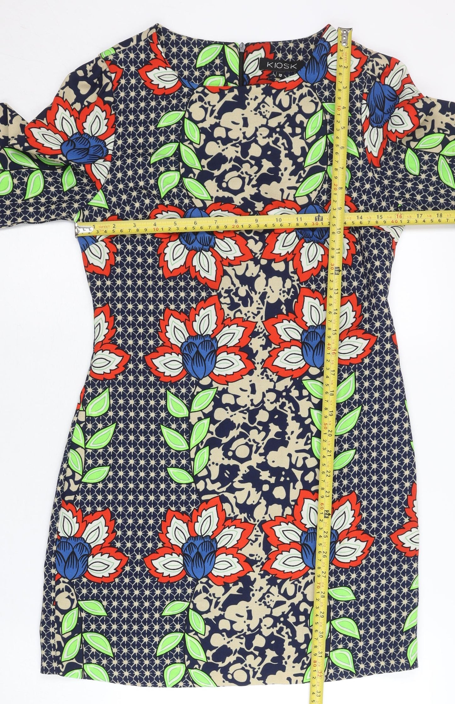 Kiosk Womens Multicoloured Floral Shift Dress Size 10