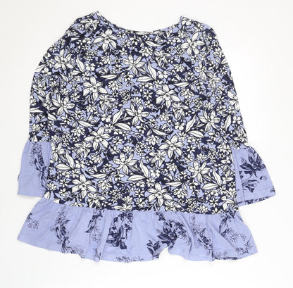 Womens UK Size 12 Marks and Spencer Blue Tunic Blouse