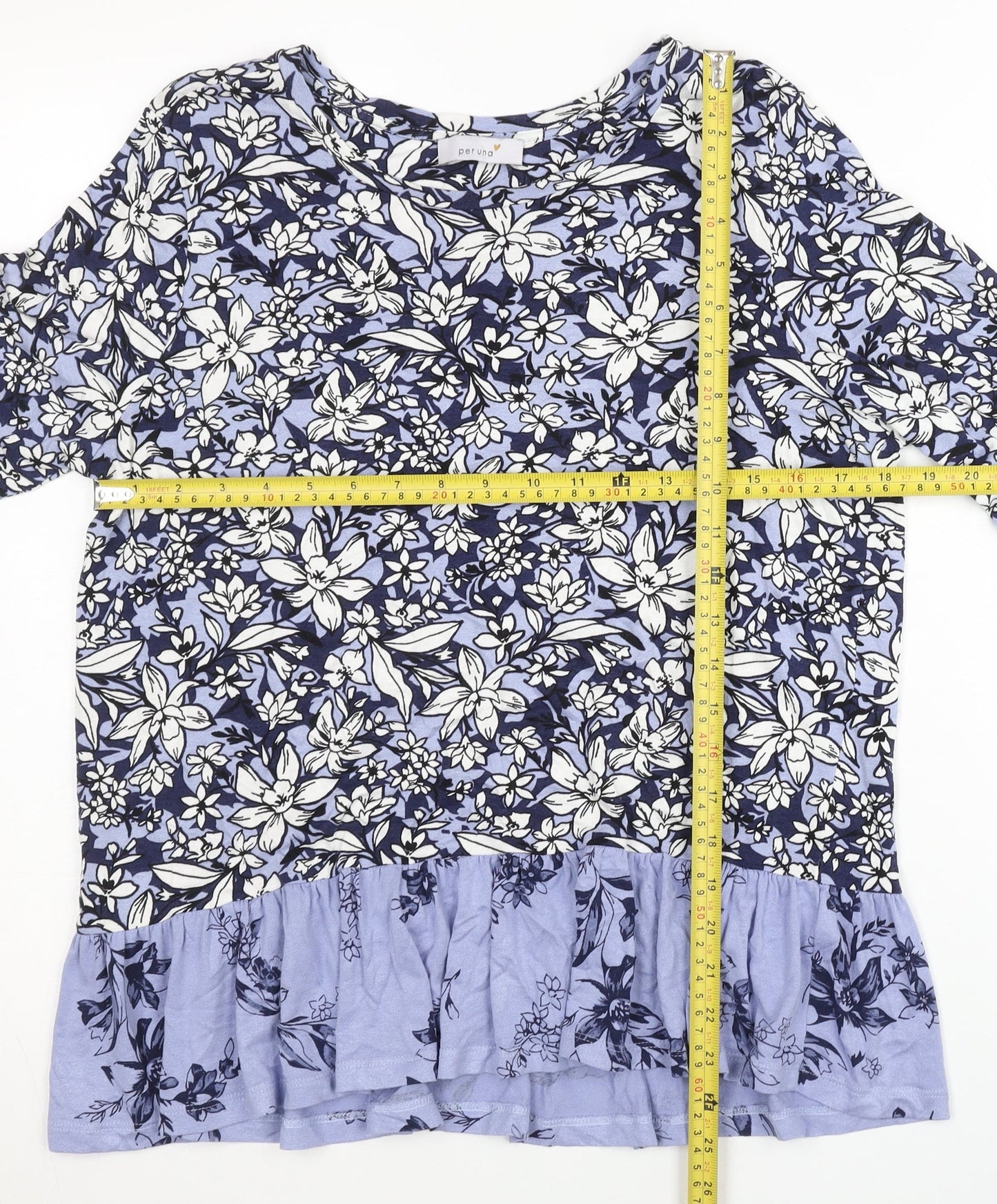 Womens UK Size 12 Marks and Spencer Blue Tunic Blouse